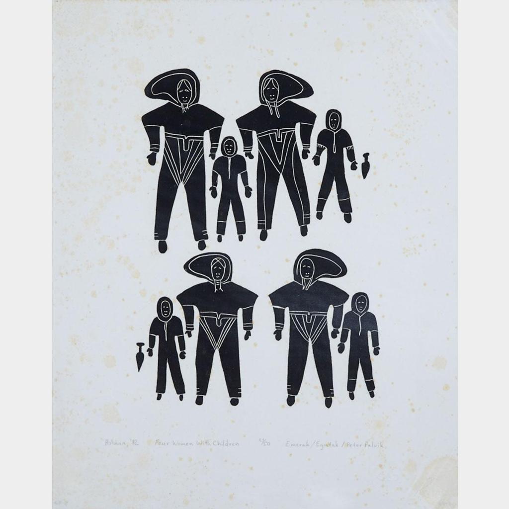 Helen Mabel Nigiyok Kalvak (1901-1984) - The Delinquent Babysitter; Four Women With Child