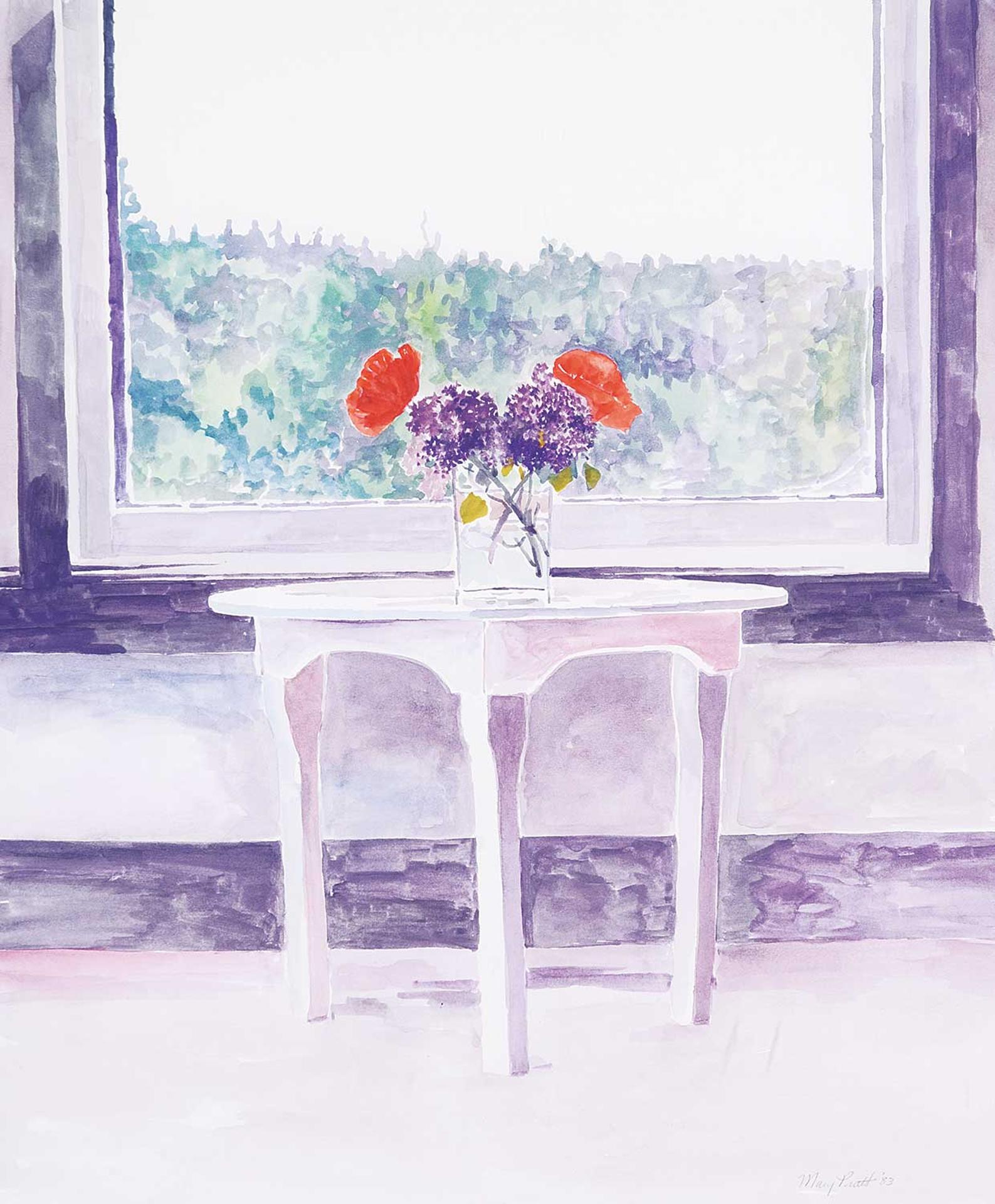 Mary Frances West Pratt (1935-2018) - Poppies and Lilacs Against the Window