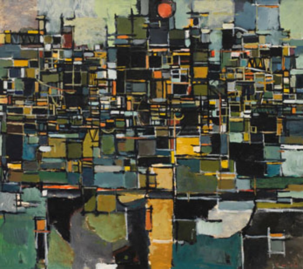 Gordon Applebee Smith (1919-2020) - Cityscape with Red Sun