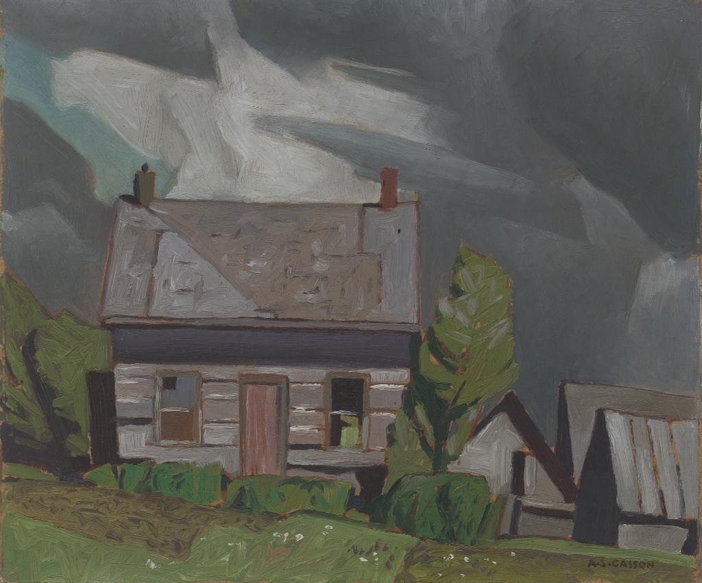 Alfred Joseph (A.J.) Casson (1898-1992) - Log Cabin - redmond Bay - Lake Baptiste