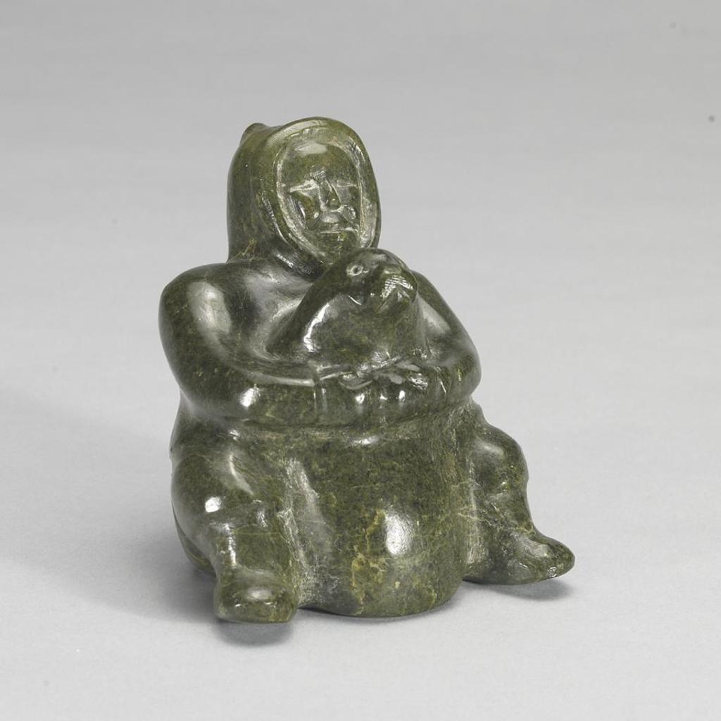 Issiah Attagutsiak (1918) - Hunter Holding A Seal