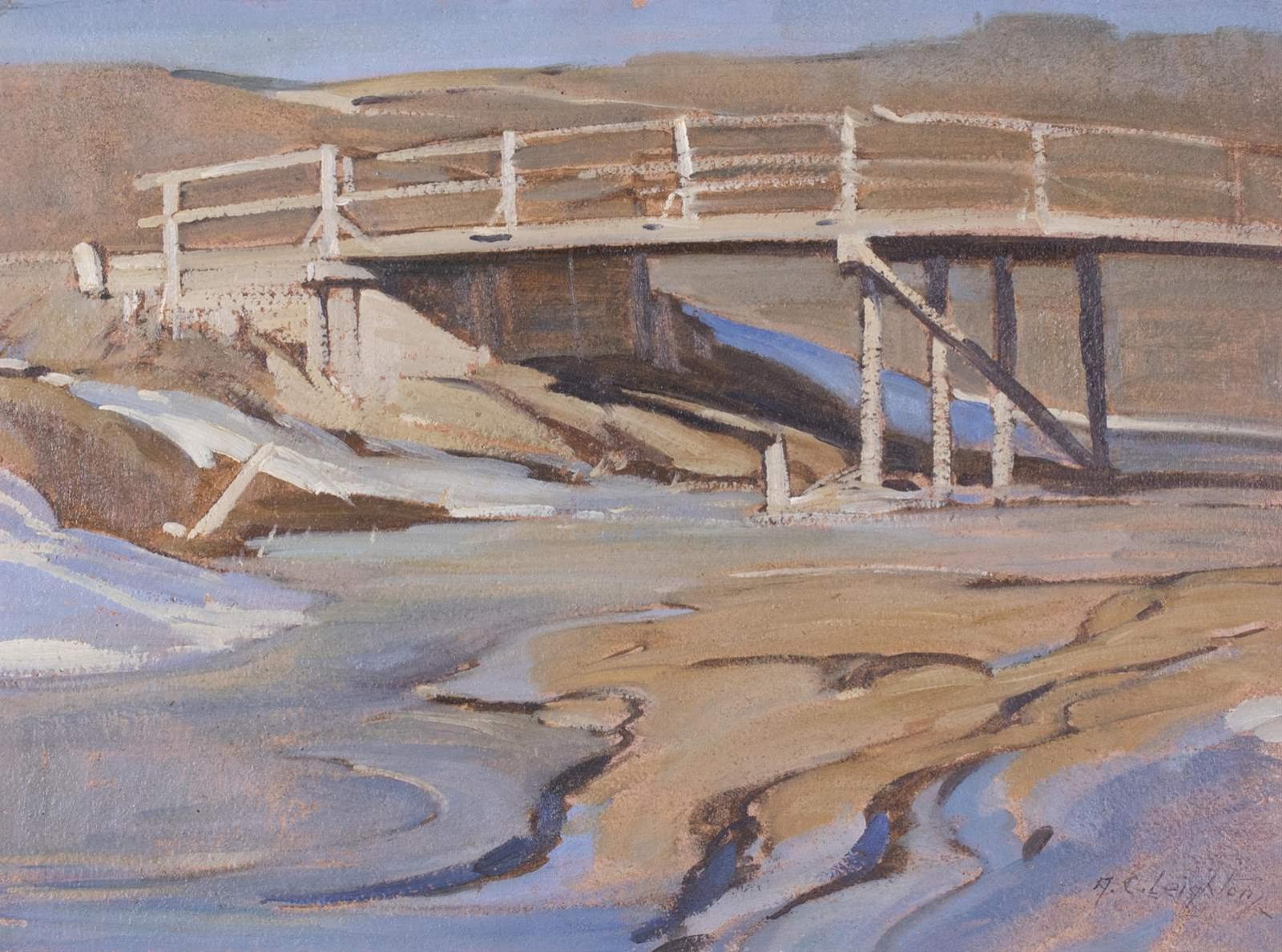 Alfred Crocker Leighton (1901-1965) - Wooden Bridge Between Midnapore & Dewinton