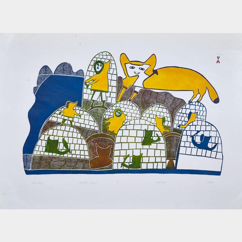 Pudlo Pudlat (1916-1992) - Fox In Camp