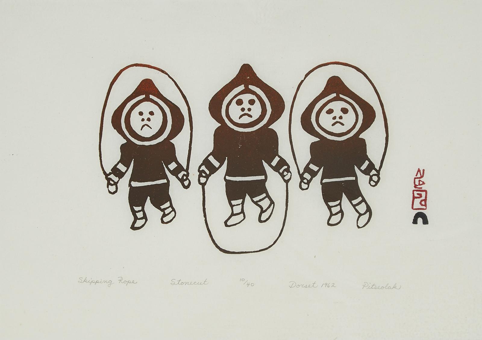 Pitseolak Ashoona (1904-1983) - Skipping Rope
