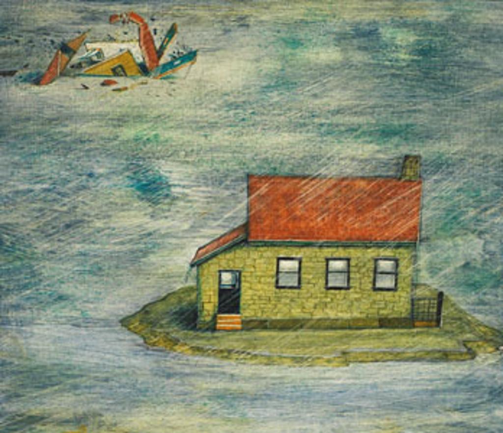 William Kurelek (1927-1977) - The House Built on Sand and the House Built on Rock