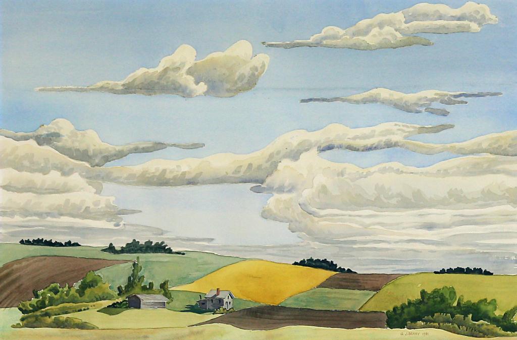 George J. Berry (1921-2005) - Saskatchewan Farm Buildings Sketched 1946; 1981