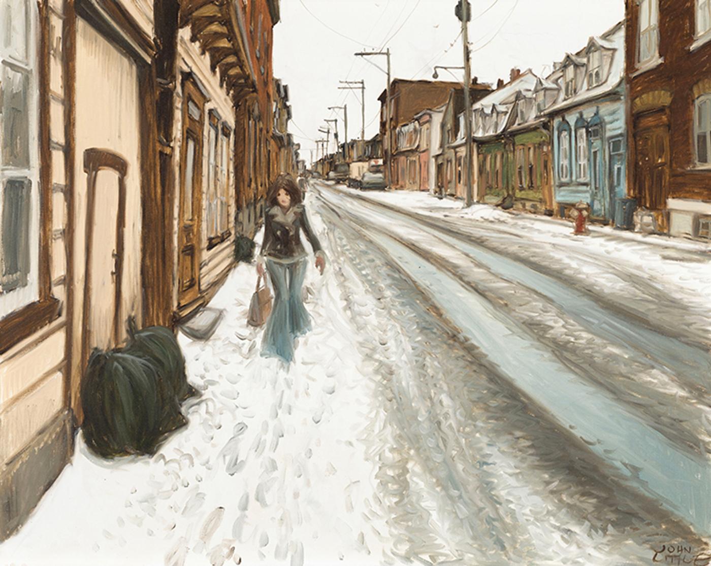 John Geoffrey Caruthers Little (1928-2024) - Les sacs à ordures, Rue Bagot, Quebec
