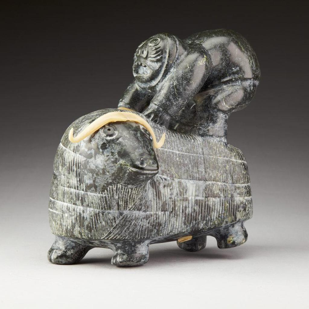 Judas Ullulaq (1937-1998) - Hunter Attacking A Musk Ox