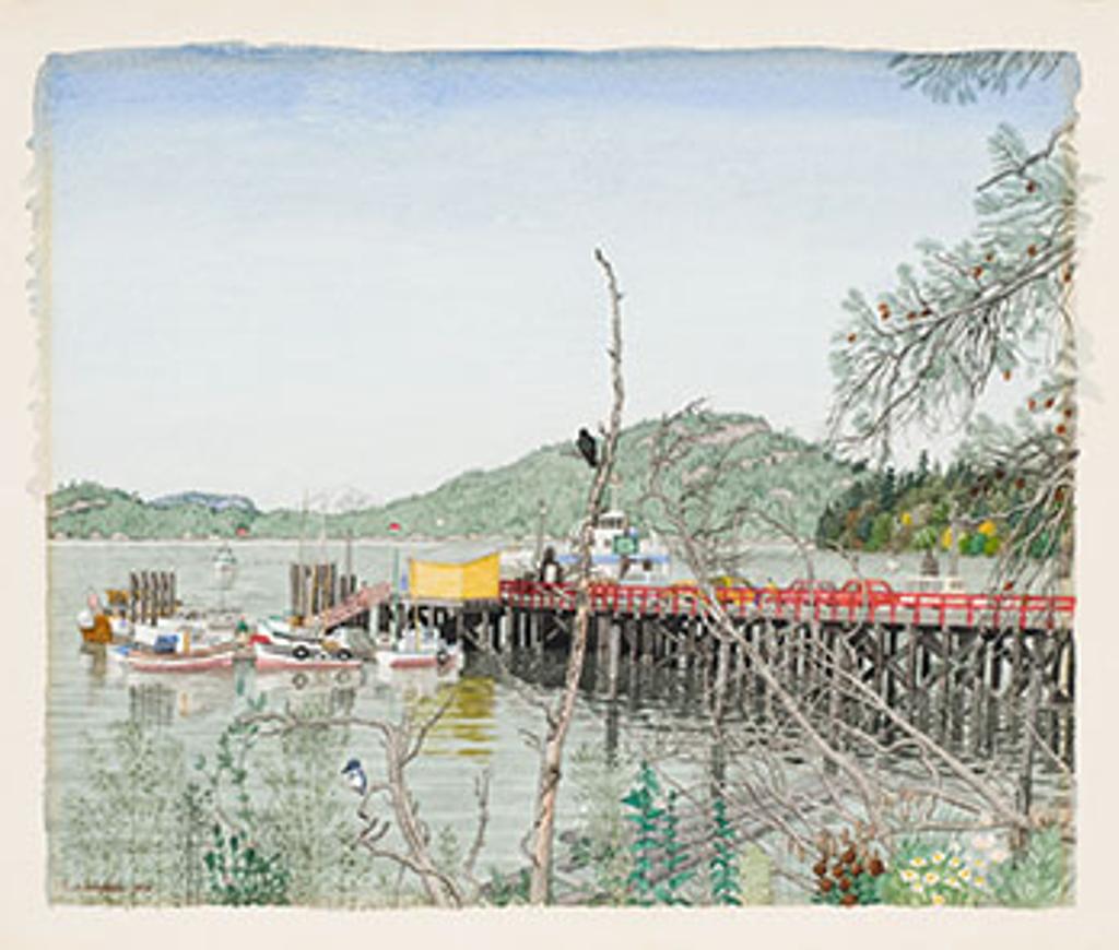 Edward John (E. J.) Hughes (1913-2007) - Government Wharf at Crofton, BC