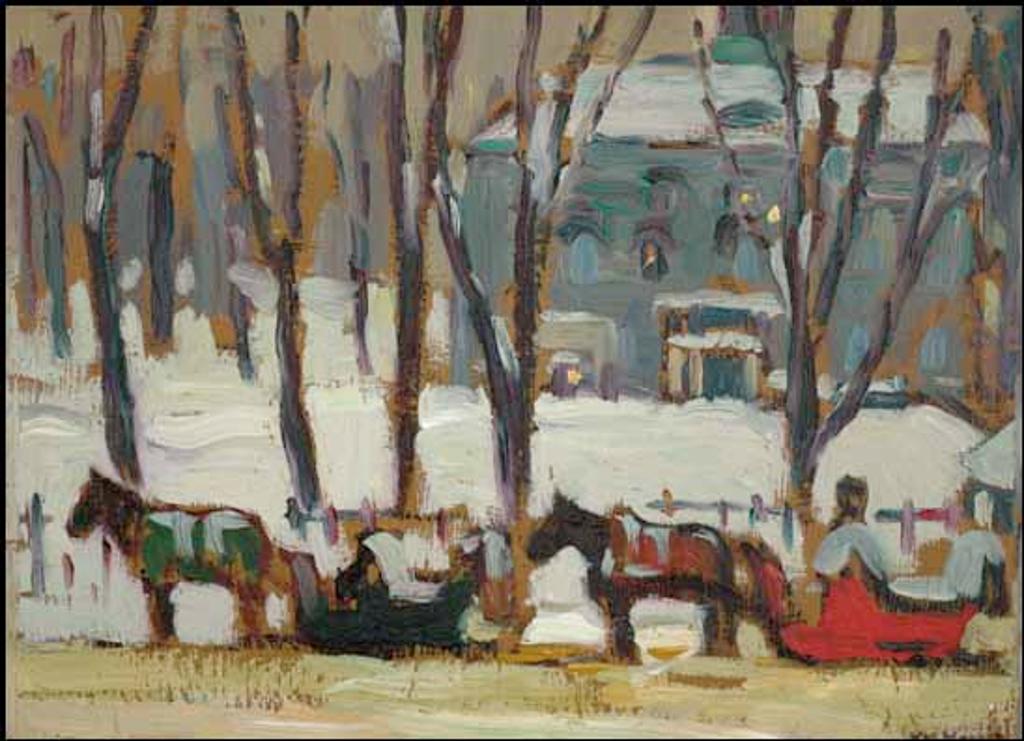 Kathleen Moir Morris (1893-1986) - McGill Cab Stand, Montreal