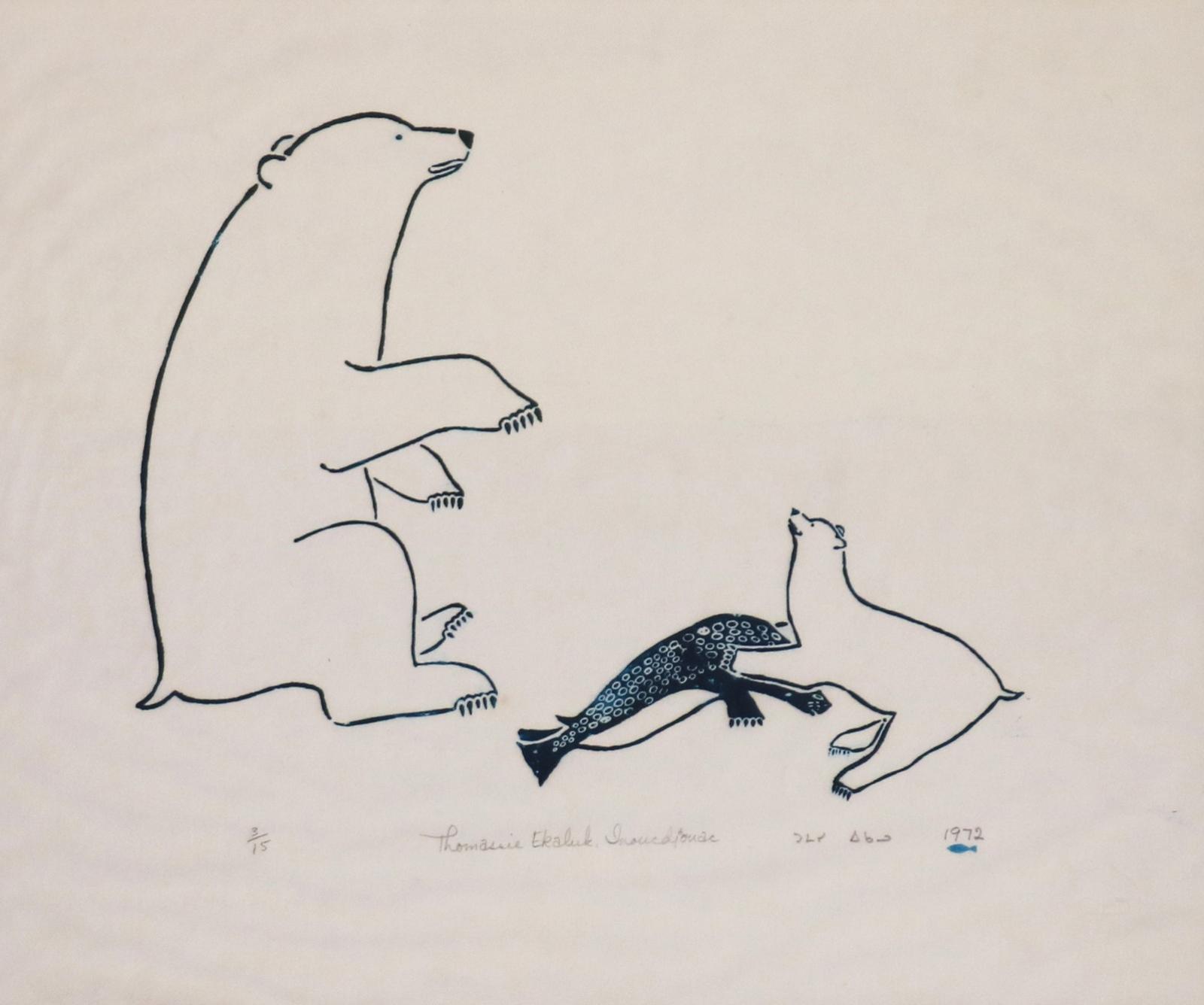 Thomassie Echalook (1935-2011) - Teaching The Cub; 1972