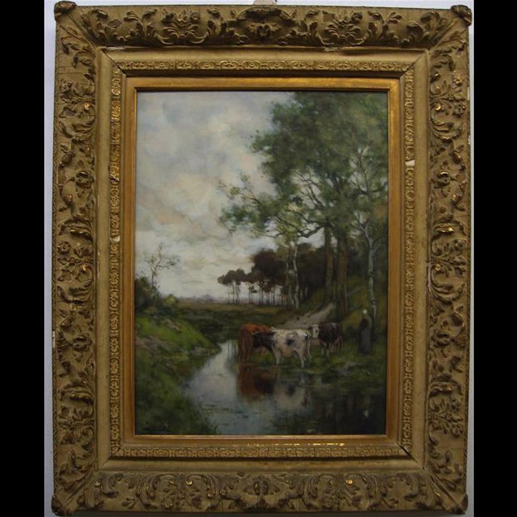 Johannes Karel Leurs (1865-1938) - Cattle By Stream