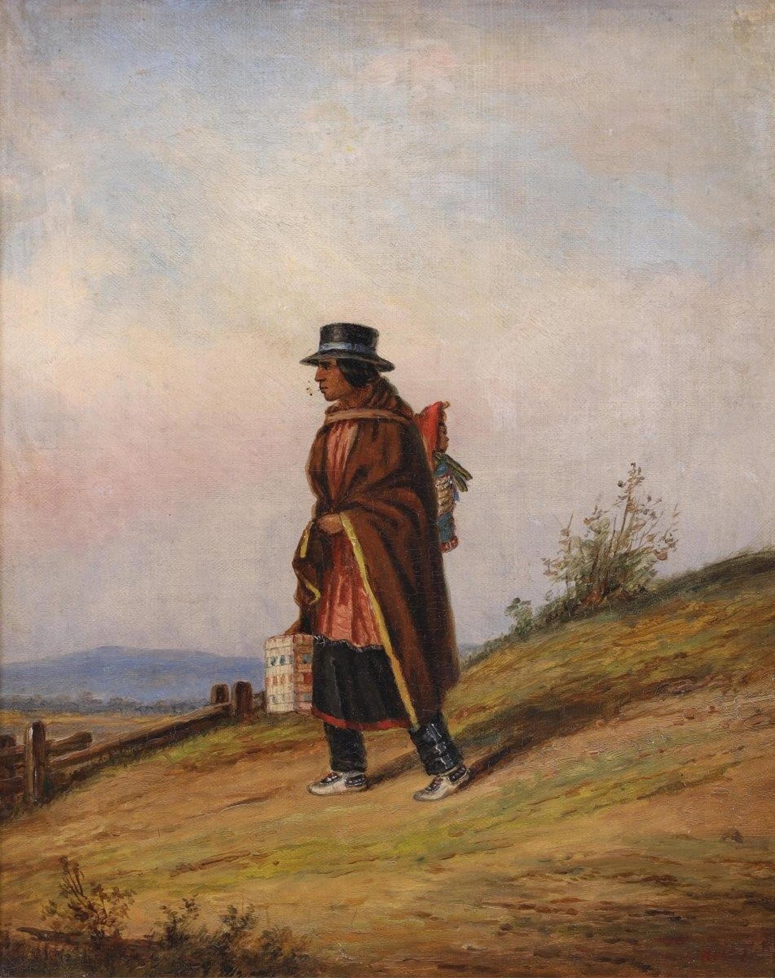 Cornelius David Krieghoff (1815-1872) - Basket Seller; Ca 1850
