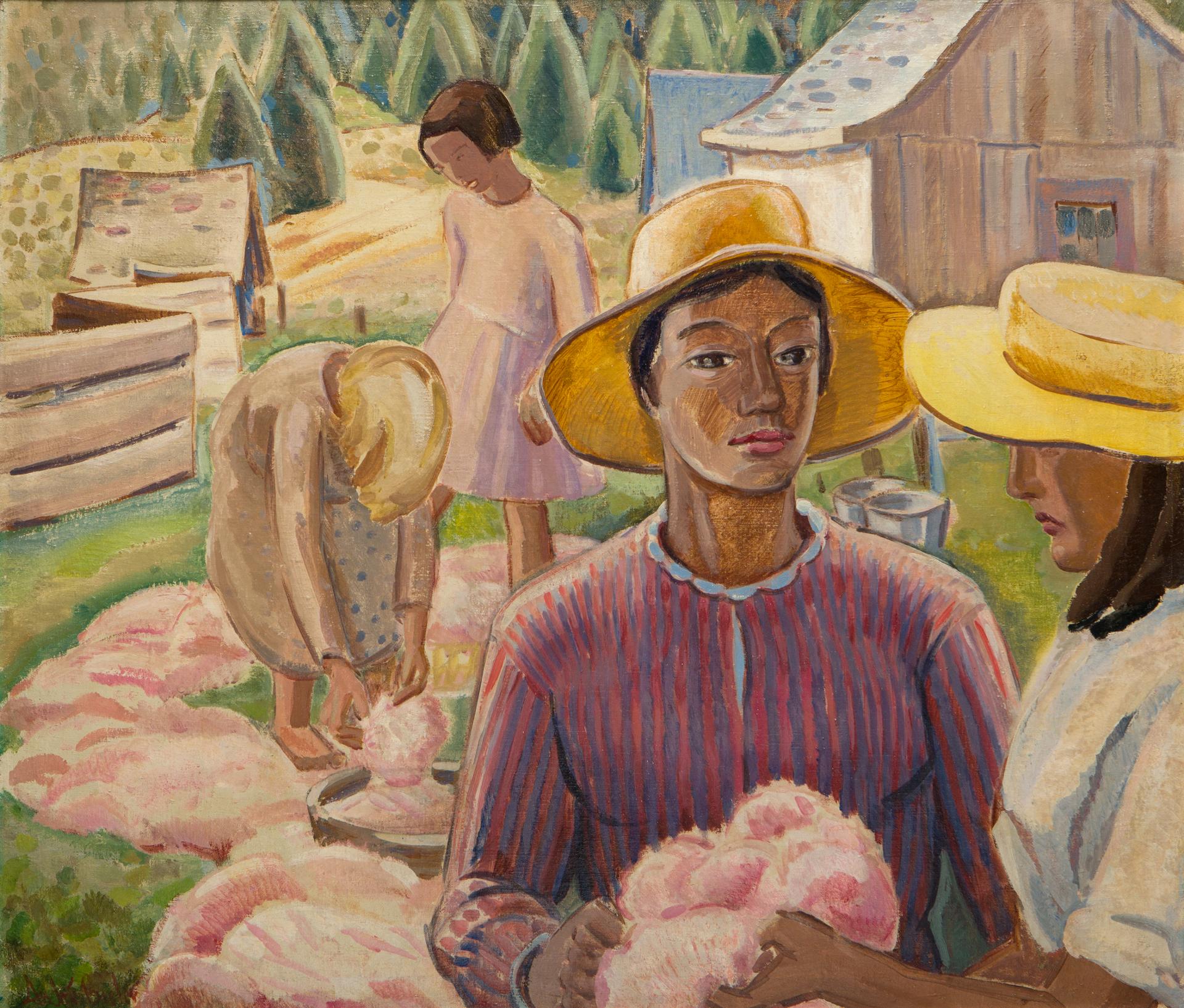André Charles Biéler (1896-1989) - Teindre la laine, île d'Orléans, Québec