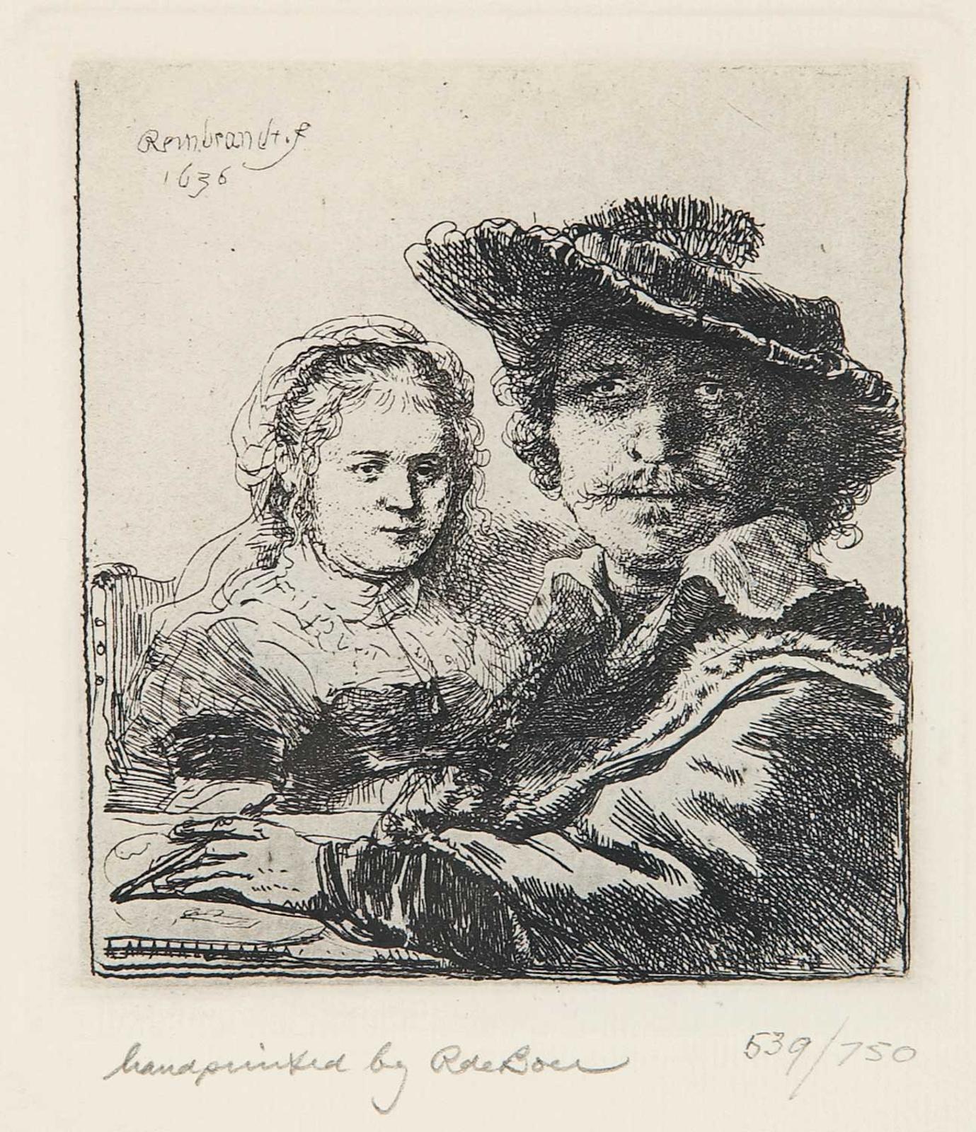 Rembrandt Harmensz Van Ryn-Rembrandt - Rembrandt and his wife Saskia #539/750