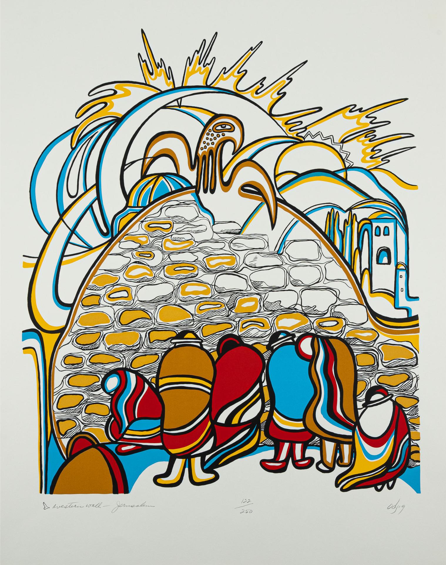 Daphne Odjig (1919-2016) - Western Wall, Jerusalem