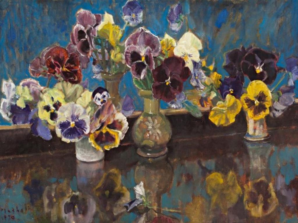 Joseph (Joe) Francis Plaskett (1918-2014) - Still Life with Pansies
