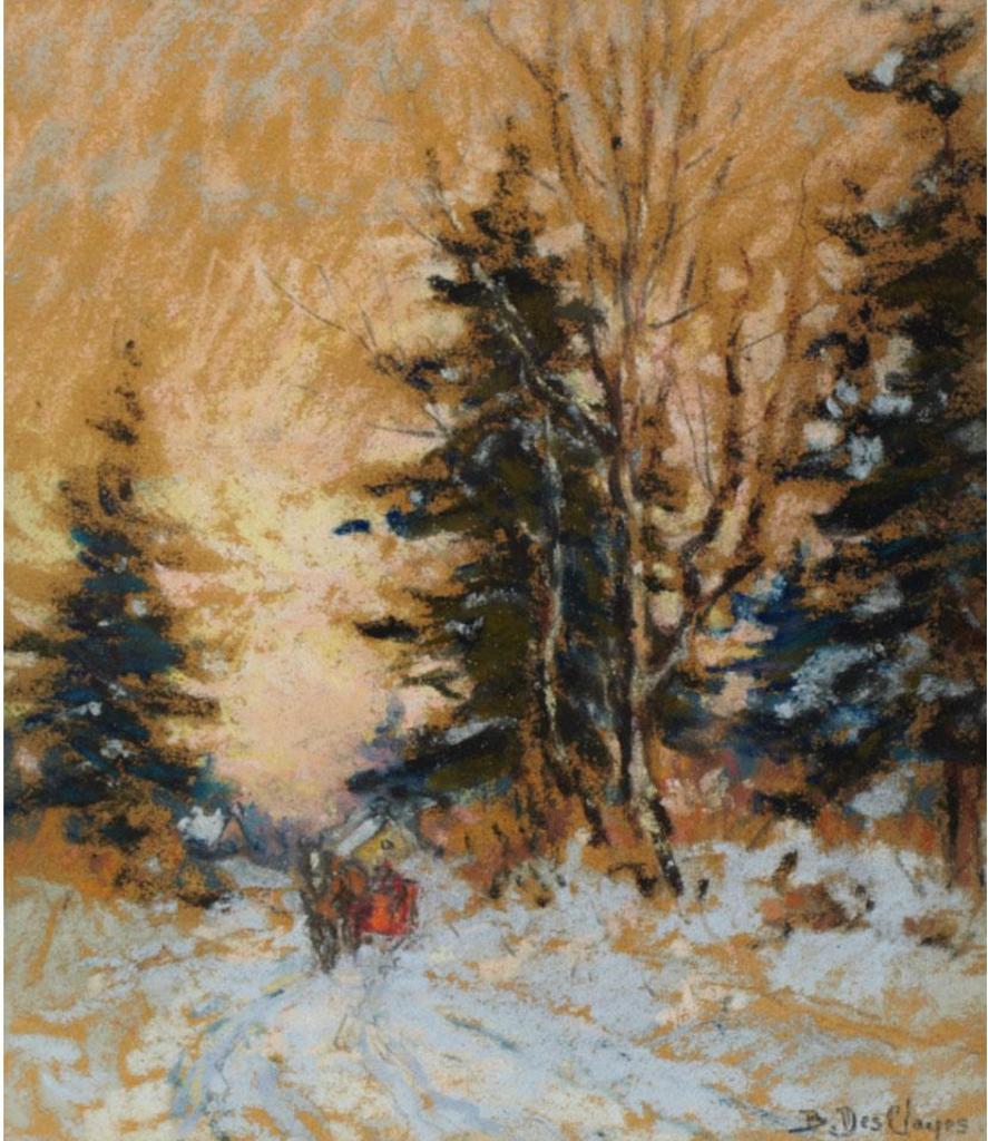 Berthe Des Clayes (1877-1968) - Winter Sleighing Scene
