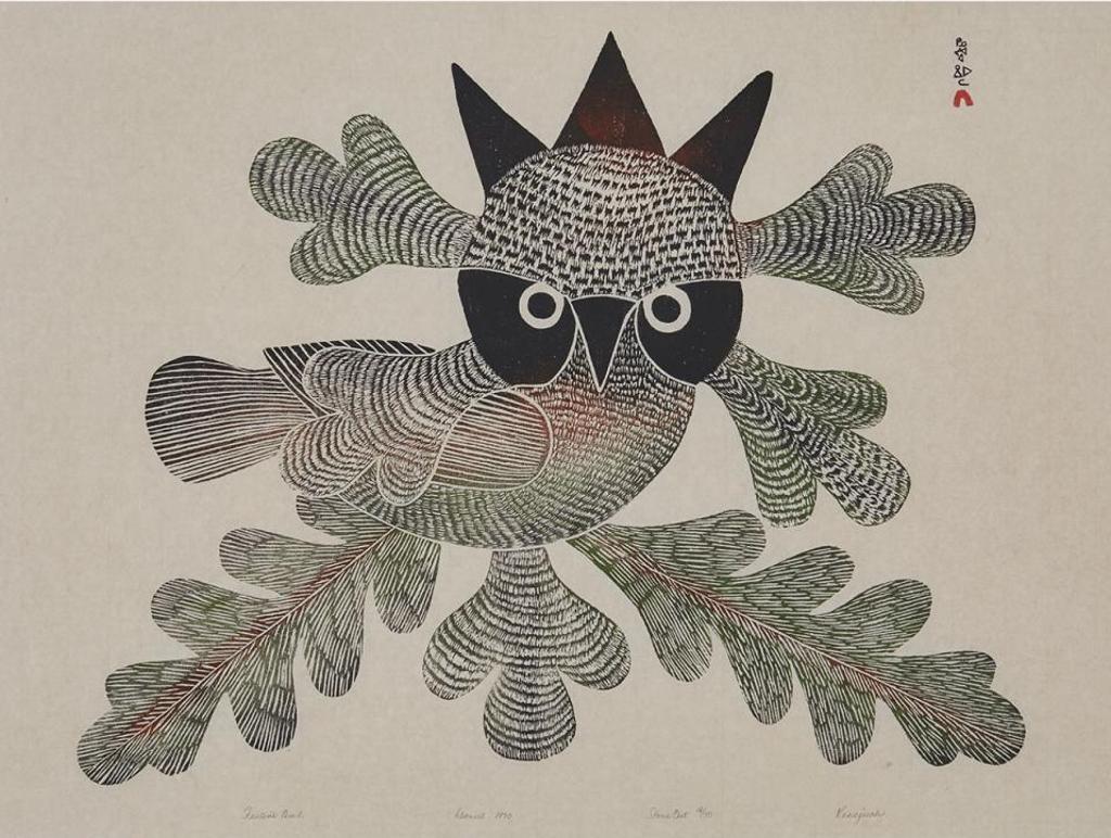 Kenojuak Ashevak (1927-2013) - Festive Owl