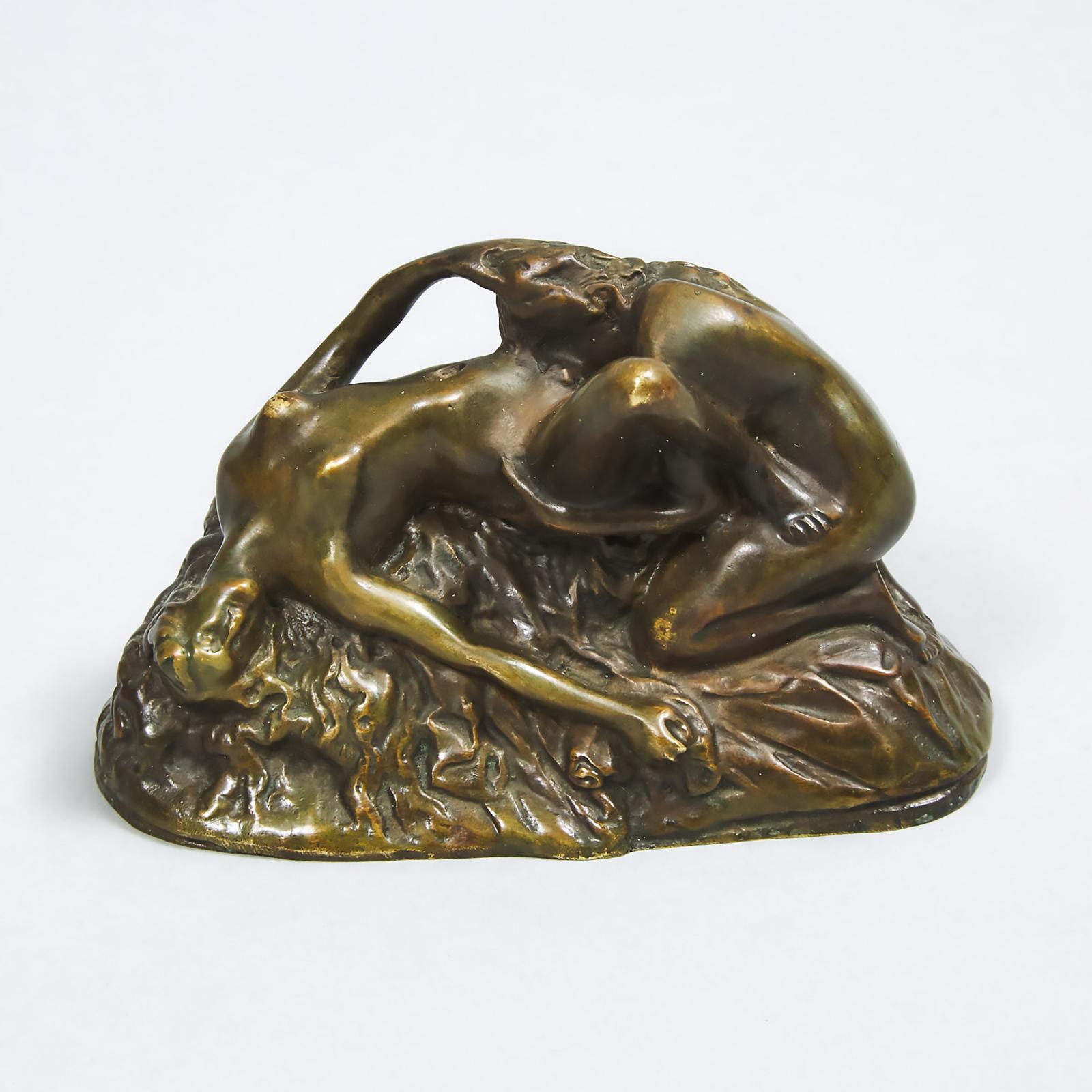 Jef M. Lambeaux (1852-1908) - Homo Erotic Group Of Two Female Lovers
