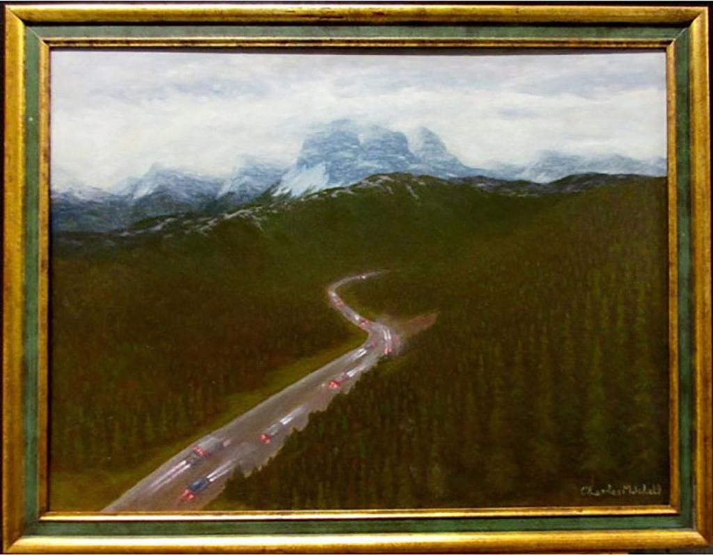 Charles Lewis Mitchell (1947) - Trucking At The Break Of Day Near Banff Alta