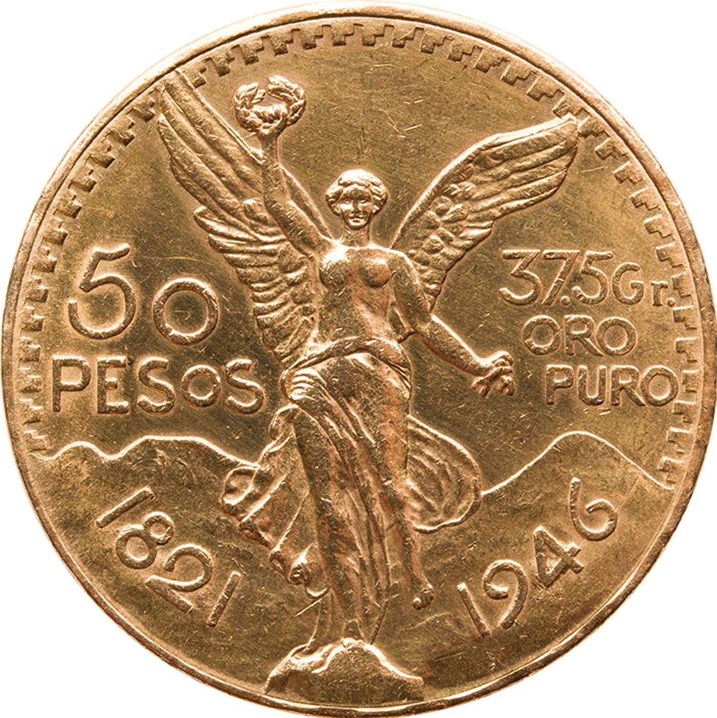 Mexico - Republic Gold 50 Pesos 1946,