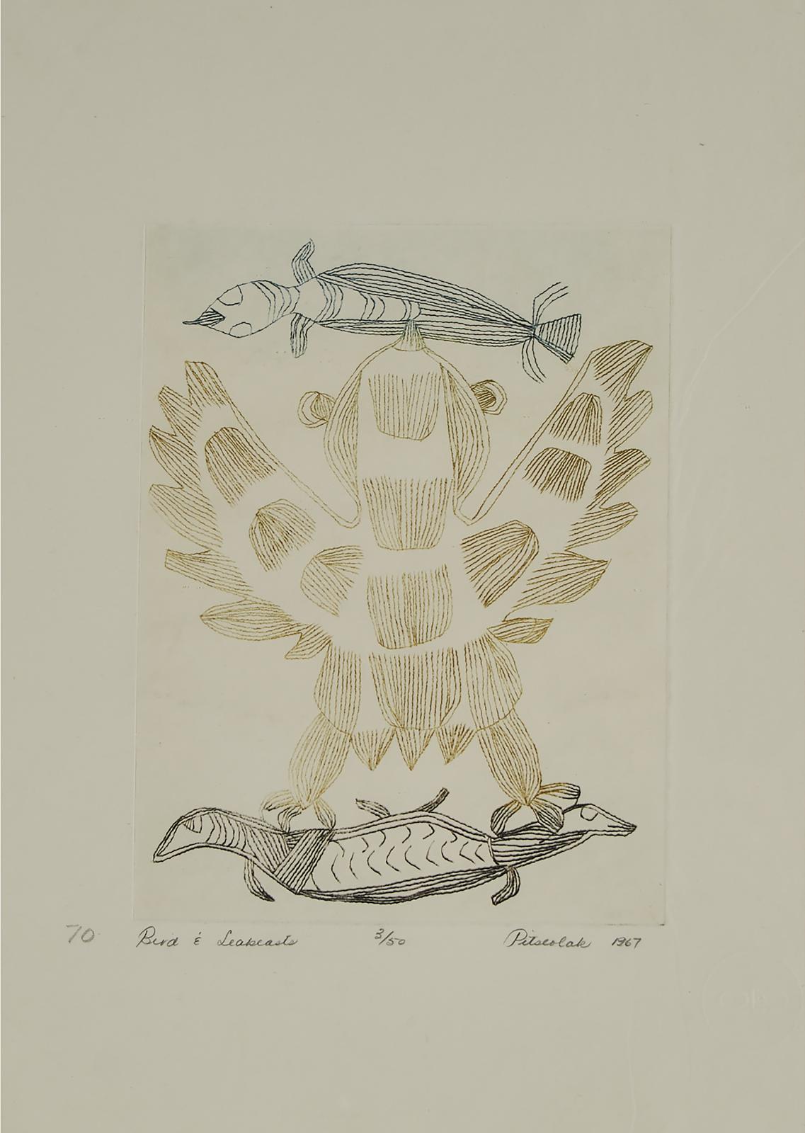 Pitseolak Ashoona (1904-1983) - Birds And Sea Beasts