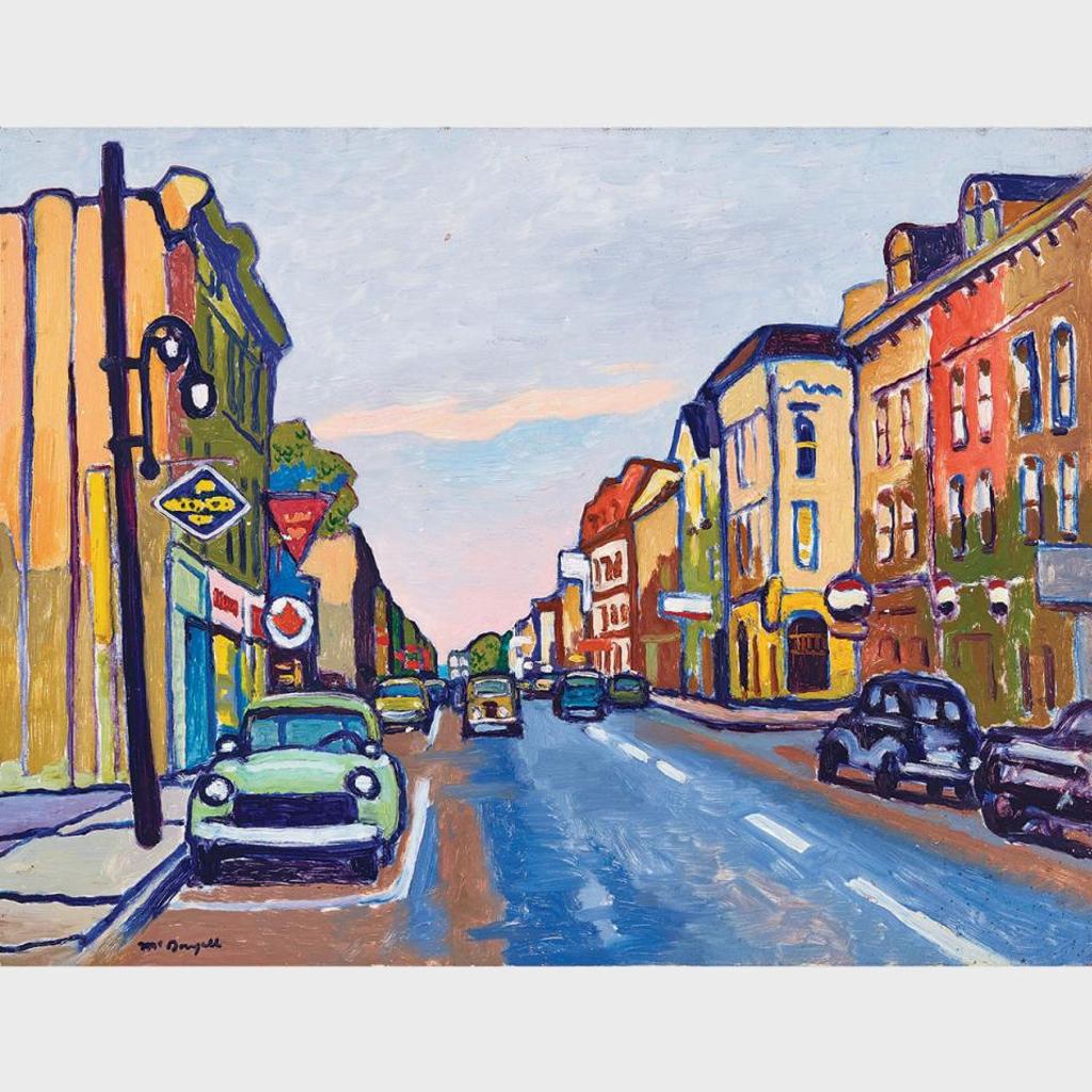 Clark Holmes Mcdougall (1921-1980) - Talbot Street, St. Thomas, Looking East To Metcalfe Street, Ca. 1950