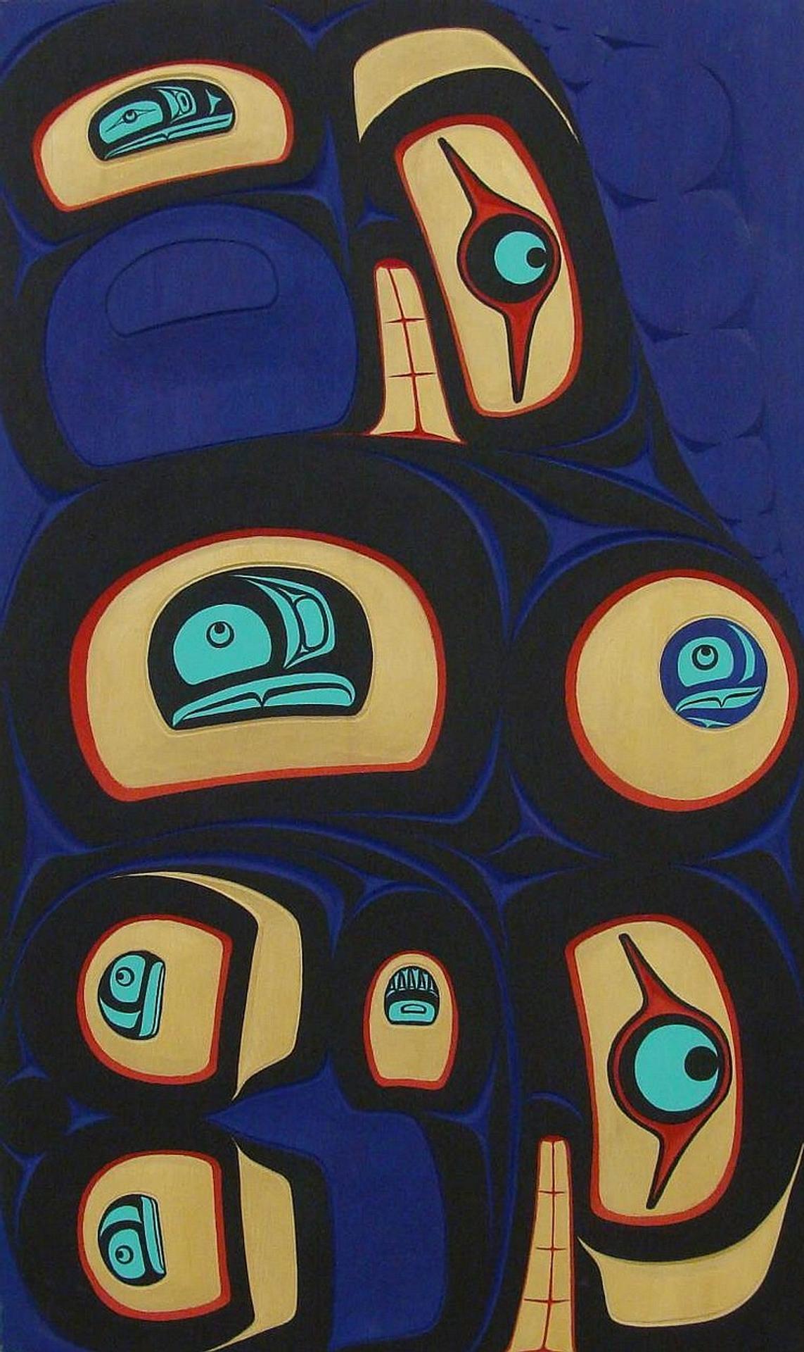 Victor Michael - a carved and polychromed yellow cedar