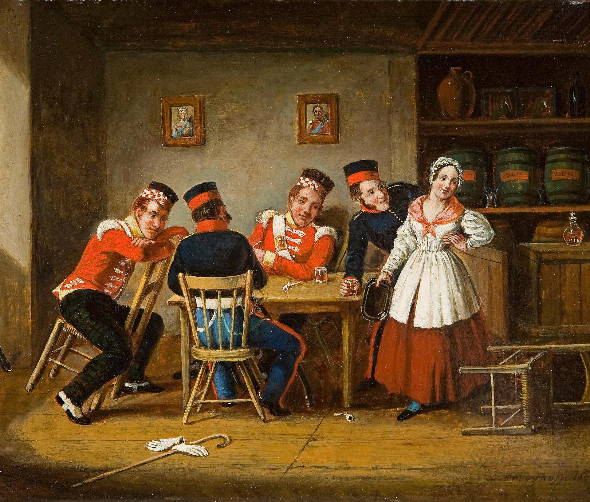 Cornelius David Krieghoff (1815-1872) - Dolly's Tavern, St.James st. Montreal
