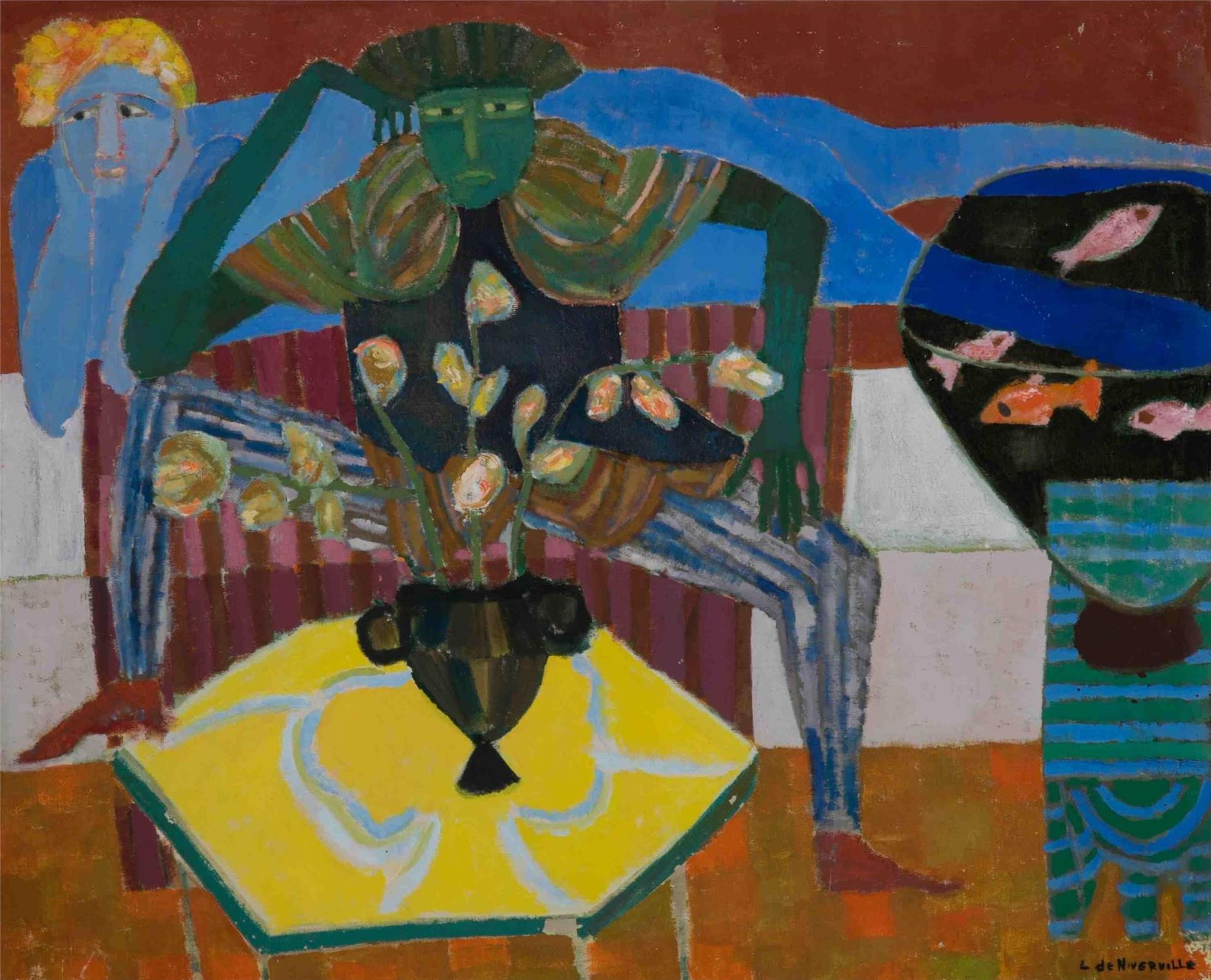 Louis de Niverville (1933-2019) - Jealous Man, Blue Woman