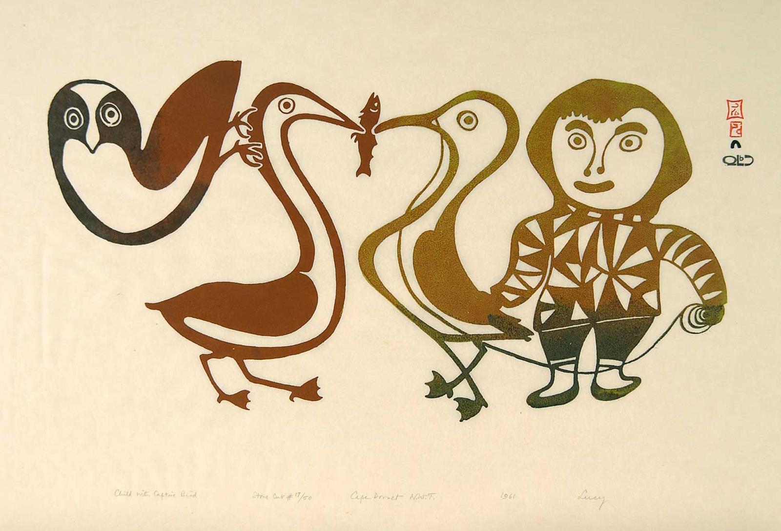 Qinnuayuak - Child with Captive Bird #17/50