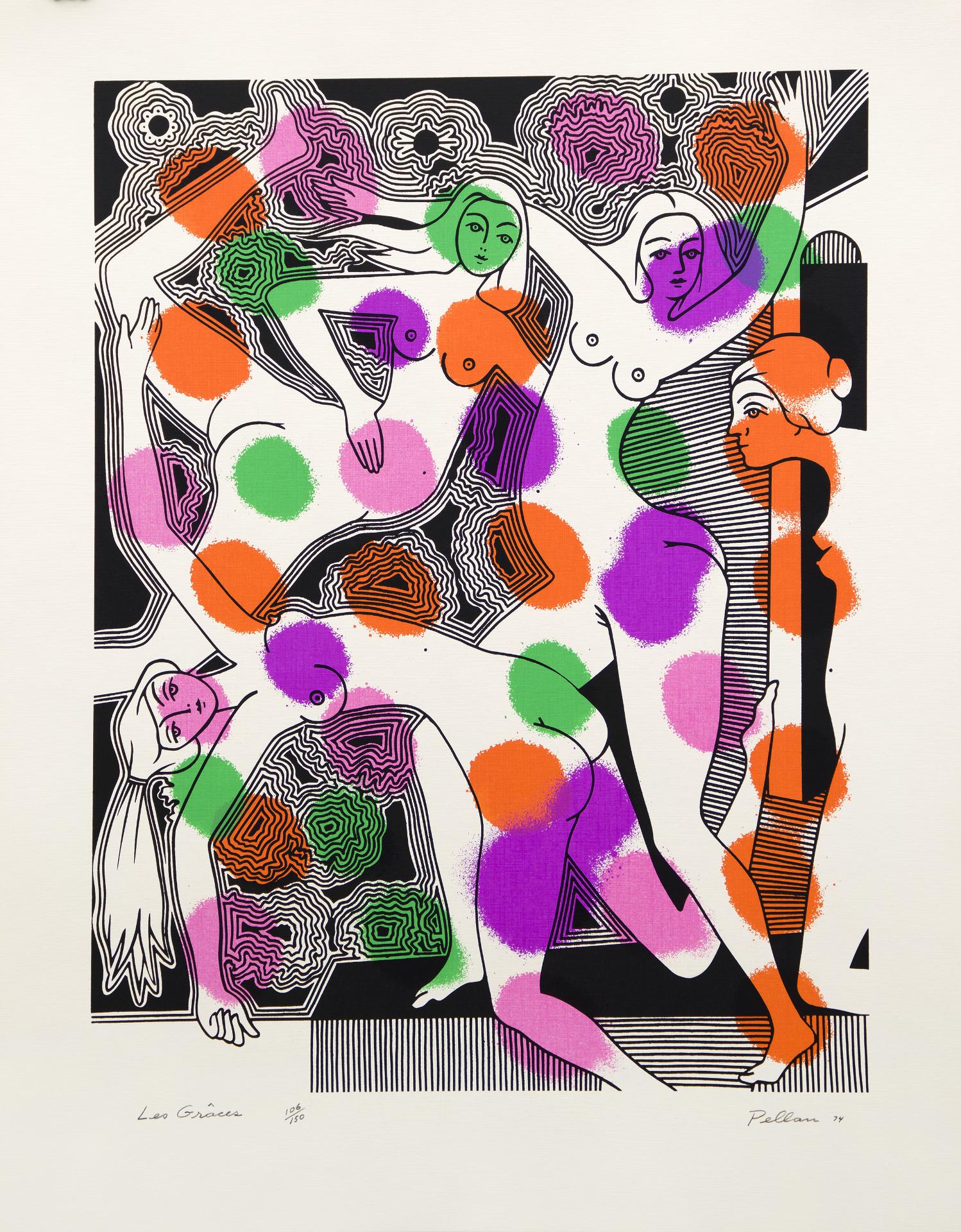 Alfred Pellan (1906-1988) - Les Grâces, 1974
