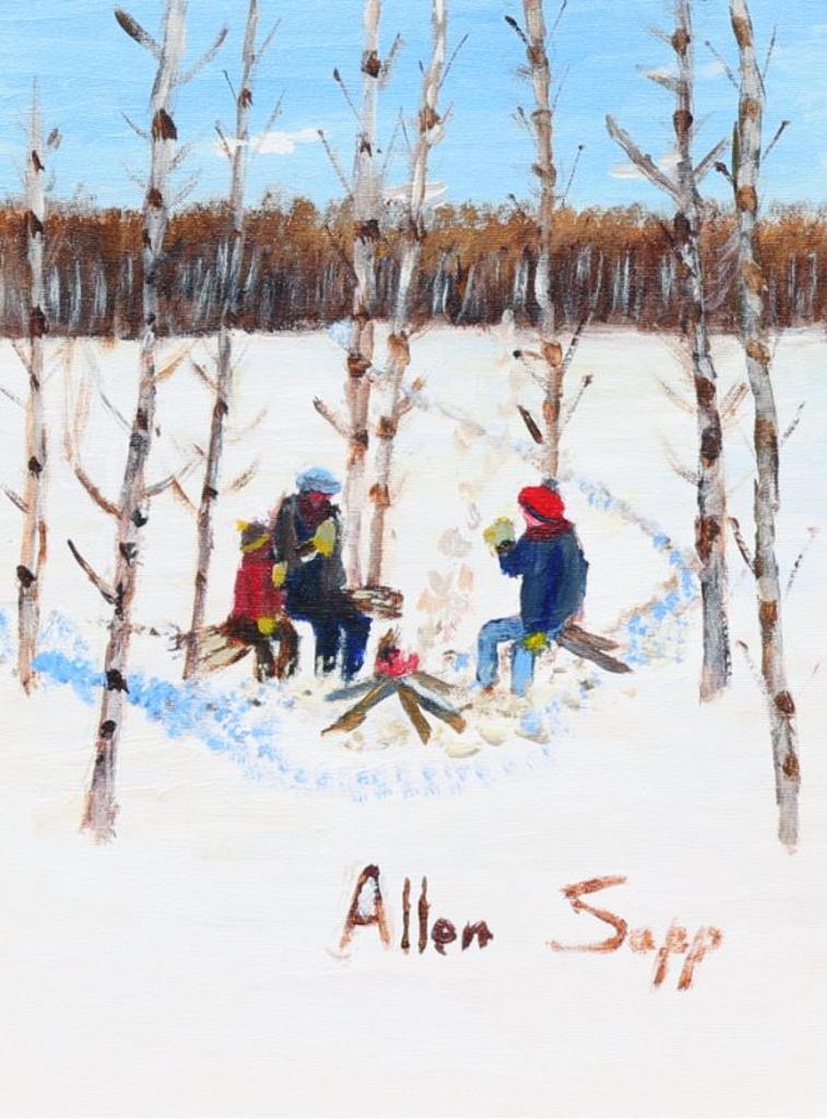 Allen Fredrick Sapp (1929-2015) - Warming Up Around The Fire