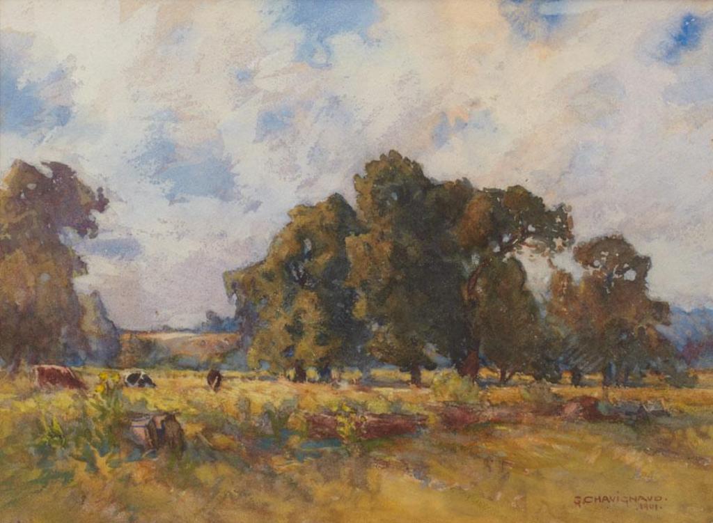 Georges Chavignaud (1865-1944) - Grazing Cattle