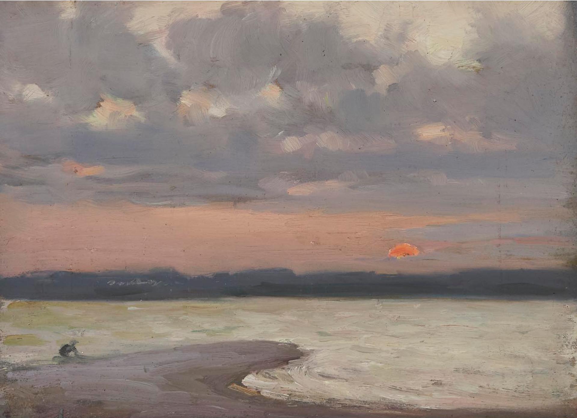 Peter Clapham (P.C.) Sheppard (1882-1965) - Moonlit Nocturne; Eventide (Verso), Ca. 1908
