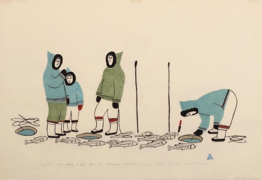 Atungauyak Eeseemailee (1923-1989) - Working the Nets; 1977; ed. #20/50