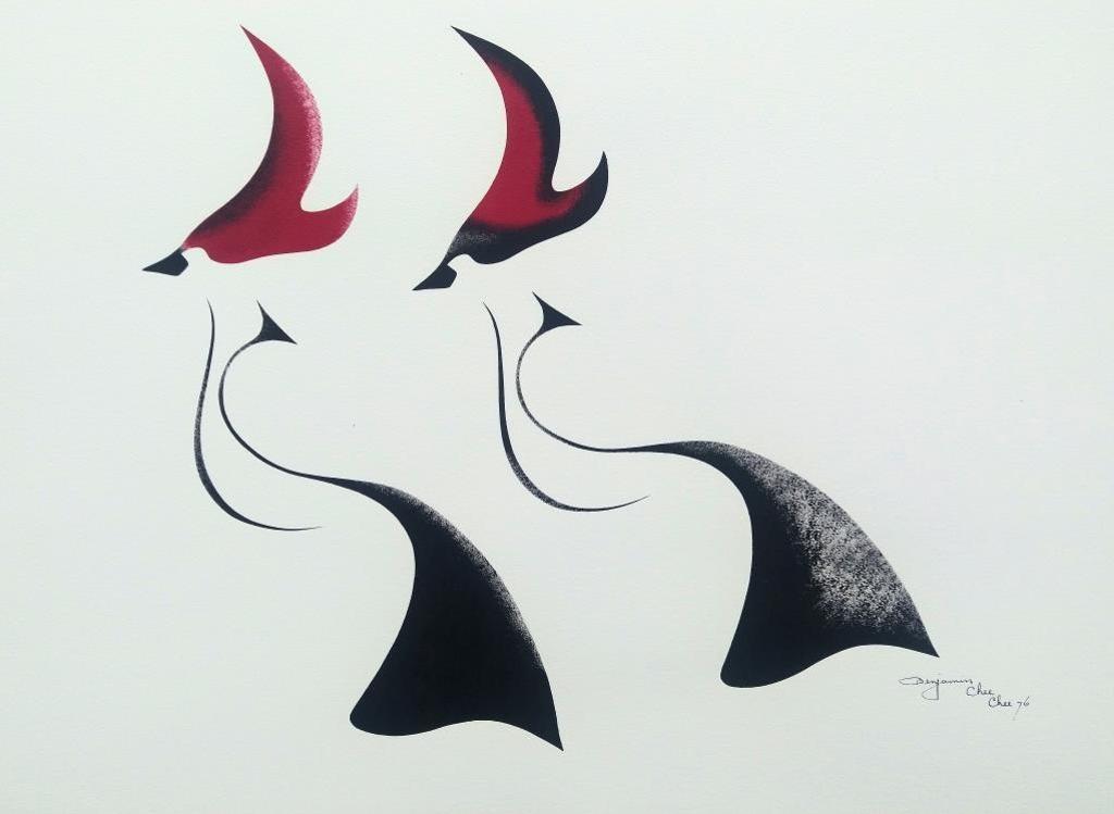 Benjamin Chee Chee (1944-1977) - Birds in Flight