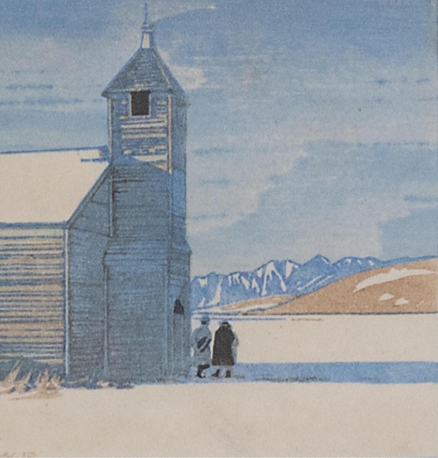 Walter Joseph (W.J.) Phillips (1884-1963) - Church At Morley, Alberta; 1942