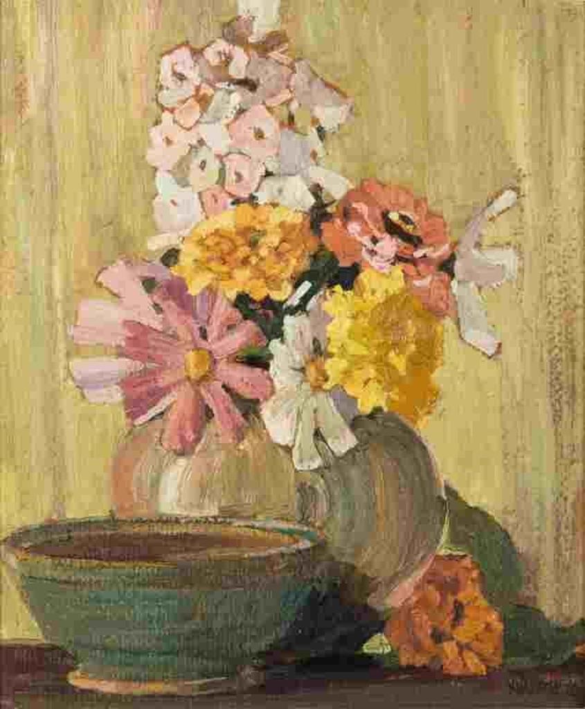 Franklin H. Carmichael (1898-1992) - Still Life #2 (Zinnias, Marigolds & Phlox)