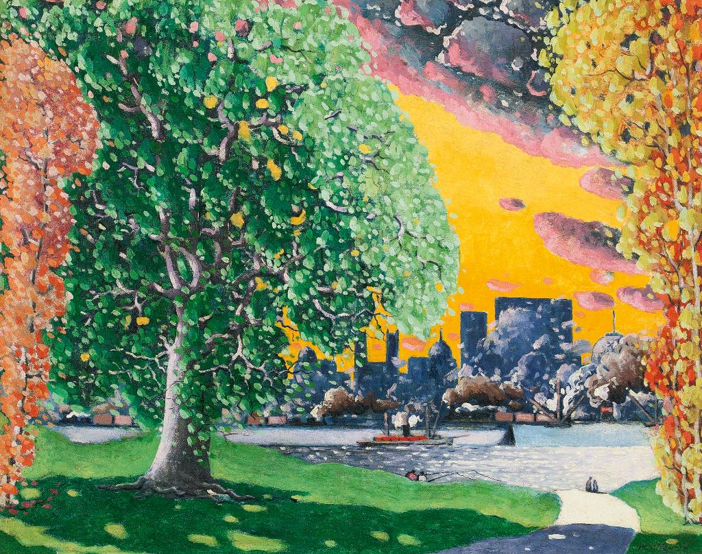 Marc-Aurèle Fortin (1888-1970) - View Of Montreal From St. Helen's Island
