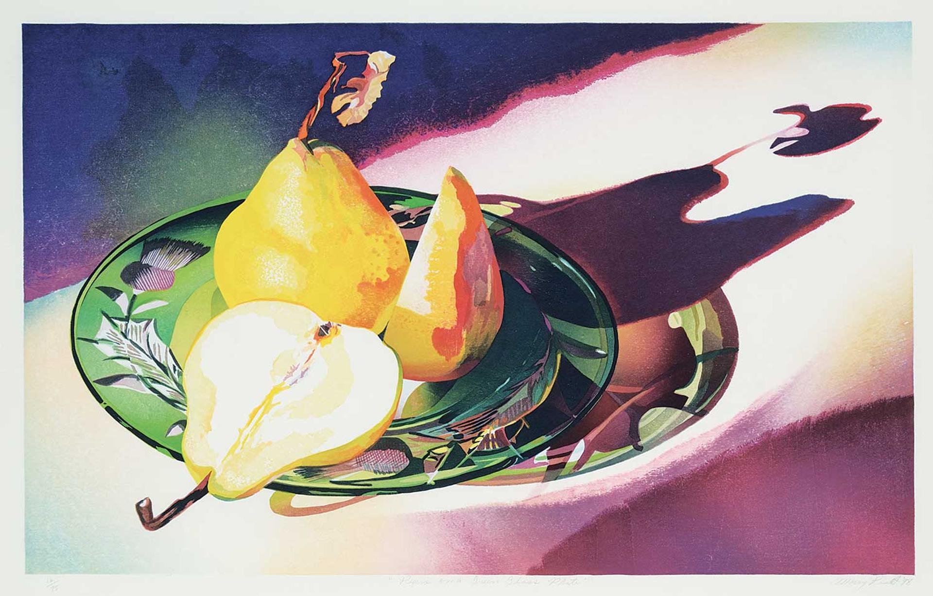 Mary Frances West Pratt (1935-2018) - Pears on a Green Glass Plate #16/75