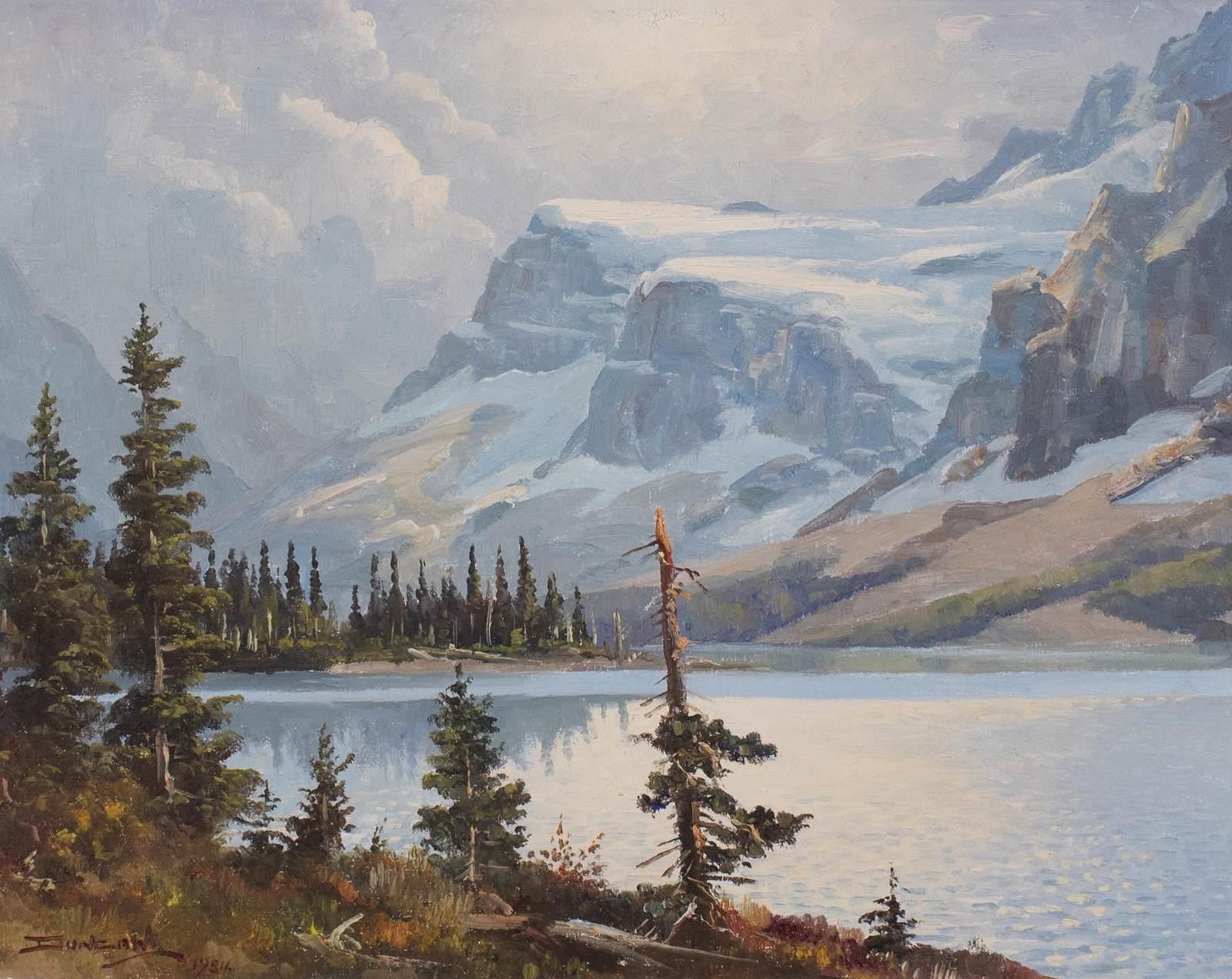 Duncan Mackinnon Crockford (1922-1991) - Sunshine And Showers, Bow Lake, Alberta; 1984