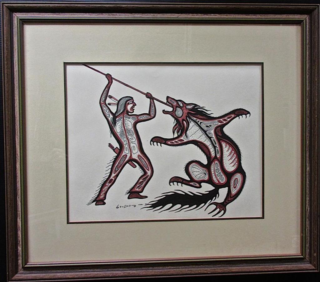 Carl Ray (1942-1978) - Hunter And Wolverine