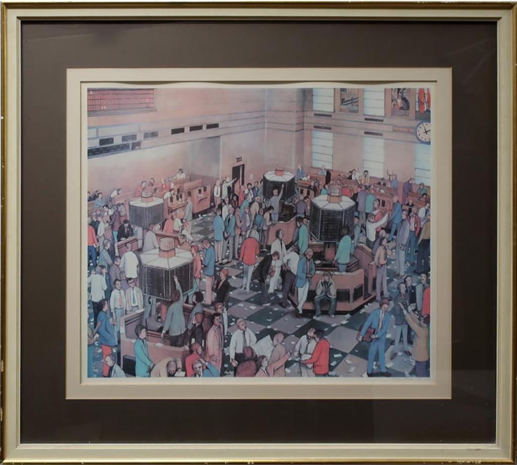 William Kurelek (1927-1977) - Light Trading On The Toronto Stock Exchange, 1973