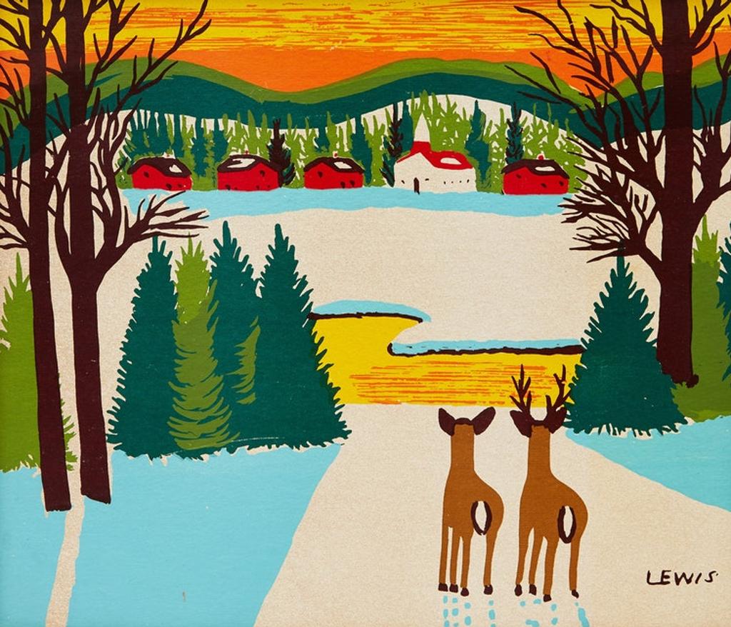 Maud Kathleen Lewis (1903-1970) - Two Deer