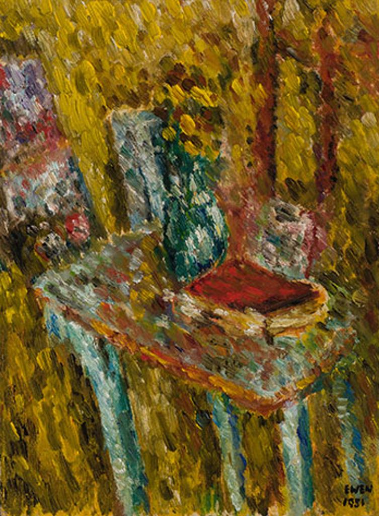 William Paterson Ewen (1925-2002) - Interior with Flowers