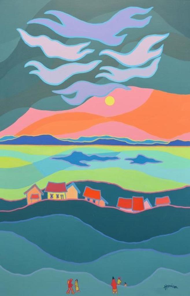 Ted Harrison (1926-2015) - Evening Clouds, 1982