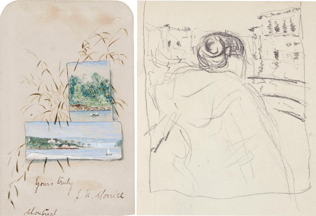James Wilson Morrice (1865-1924) - Two landscapes From An Autograph Book; morrice By G. Blair Laing, A Limited Edition Book, 8/42, With An Original Drawing By Morrice, A Figure, Venice