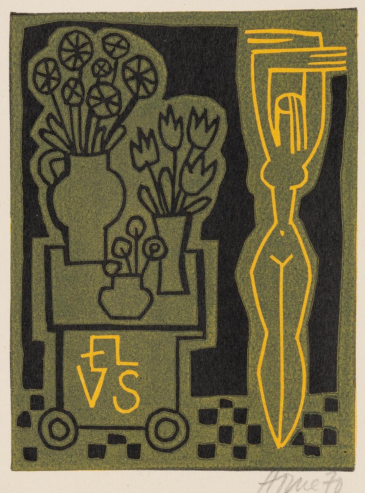 Miroslav Houra (1933-2006) - Untitled - Nude And Flowers